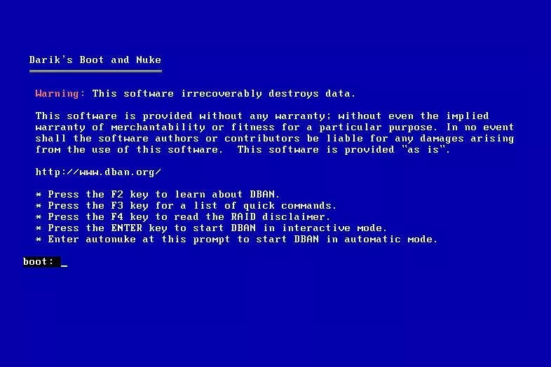 DBAN (Darik's Boot and Nuke)