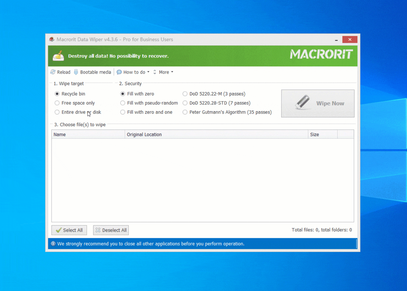 Wipe Recovery partition in Data Wiper