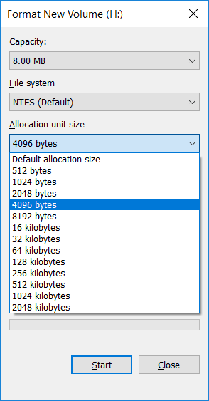 Windows 10 gives us more unit size options