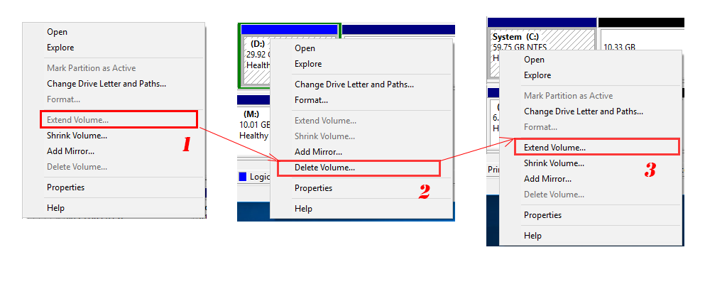 disk management extend c drive