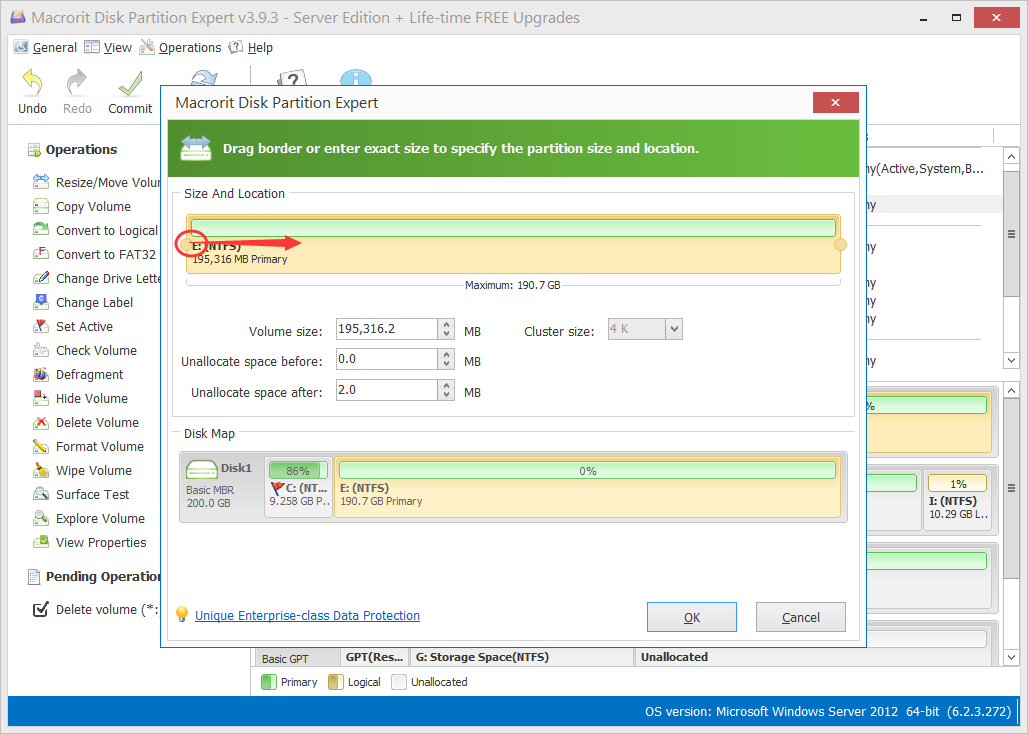 shrink partition next to system partition