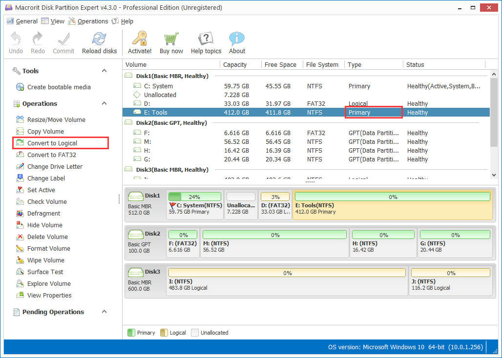 convert to logical partition