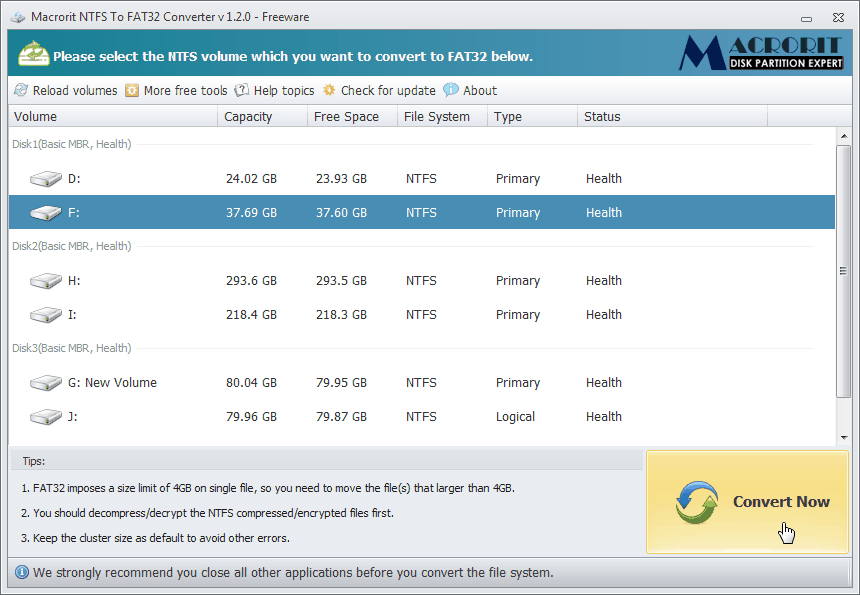 Select Target NTFS Partition