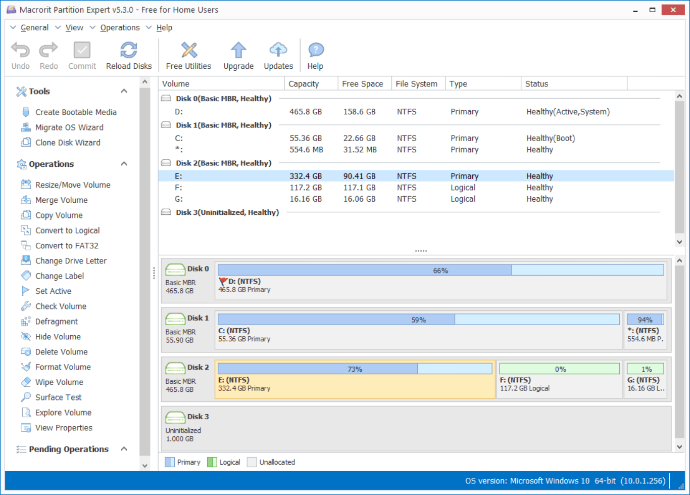 Partition Expert main interface