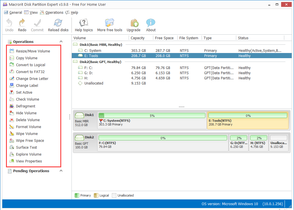 Symantec Partition Magic Replacement main_functions_1