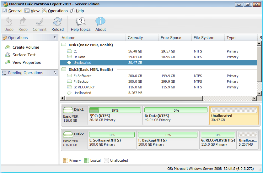 Partition Expert Main Interface