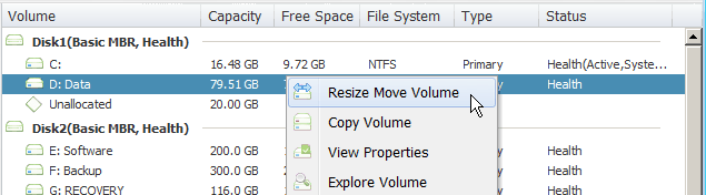Move unallocated space Move unallocated space