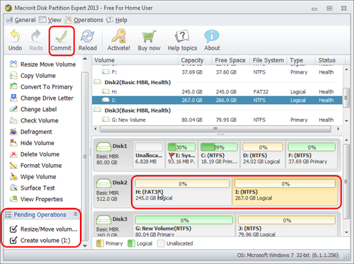 Partitioned Hard Disk