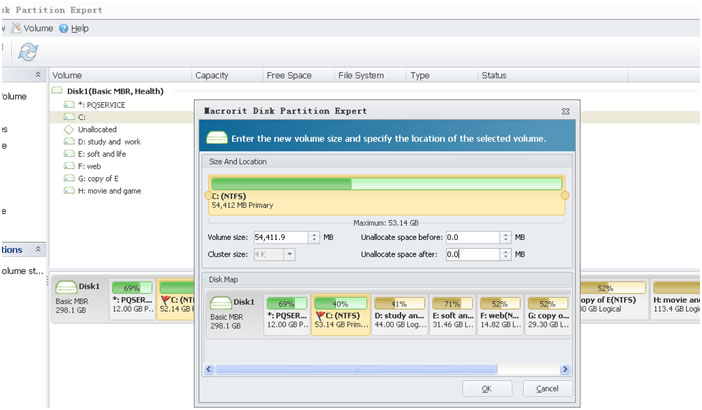 resize partition2