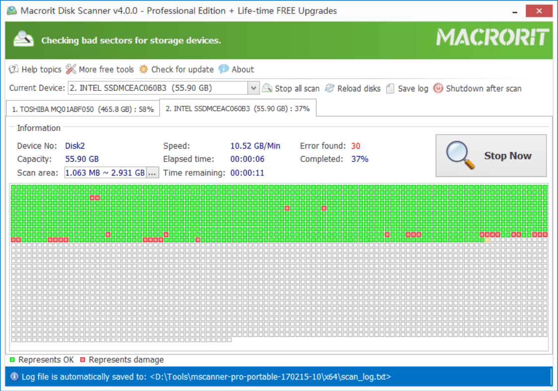 single hdd in Disk Scanner