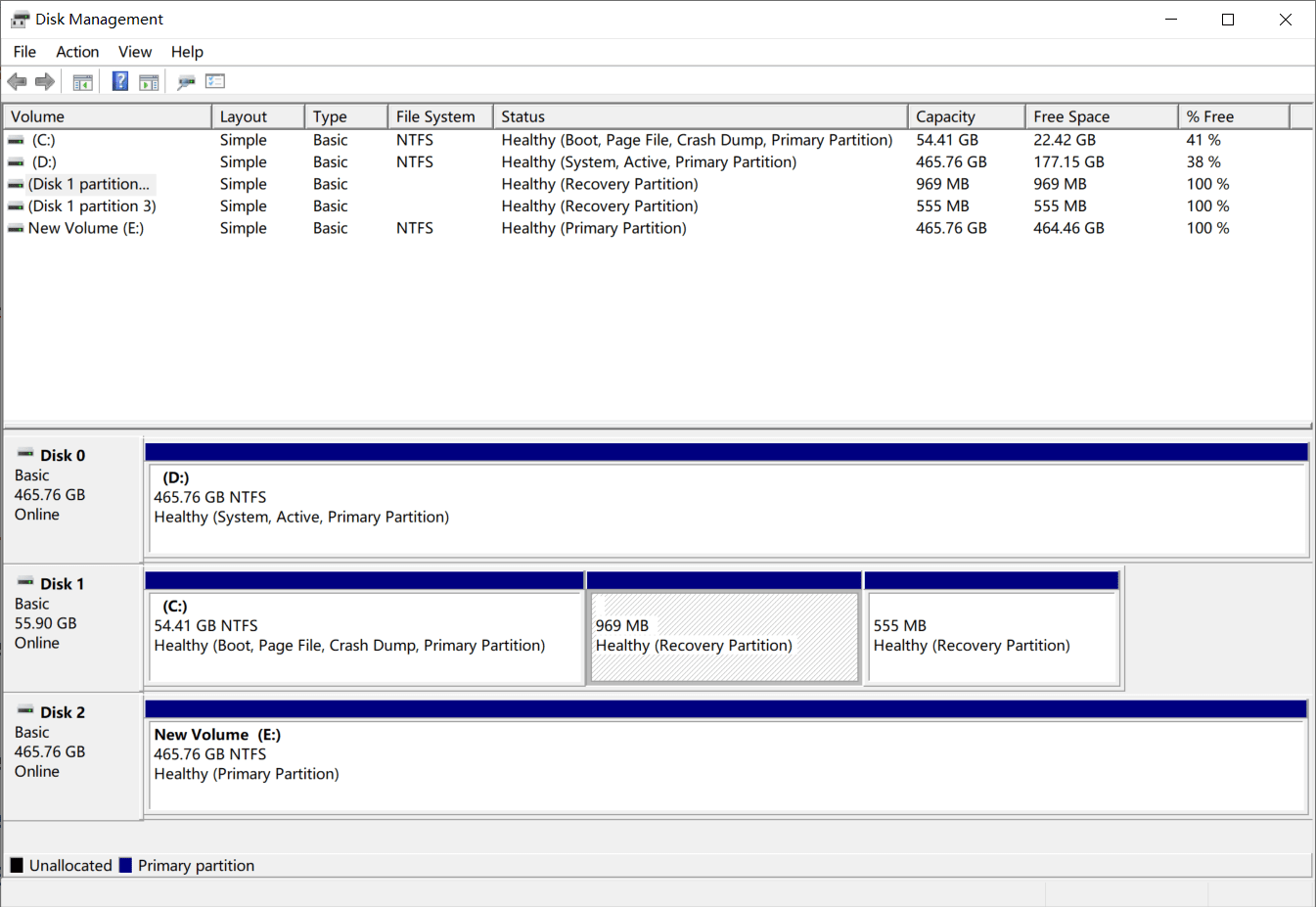 Two Recovery Partitions on the Disk